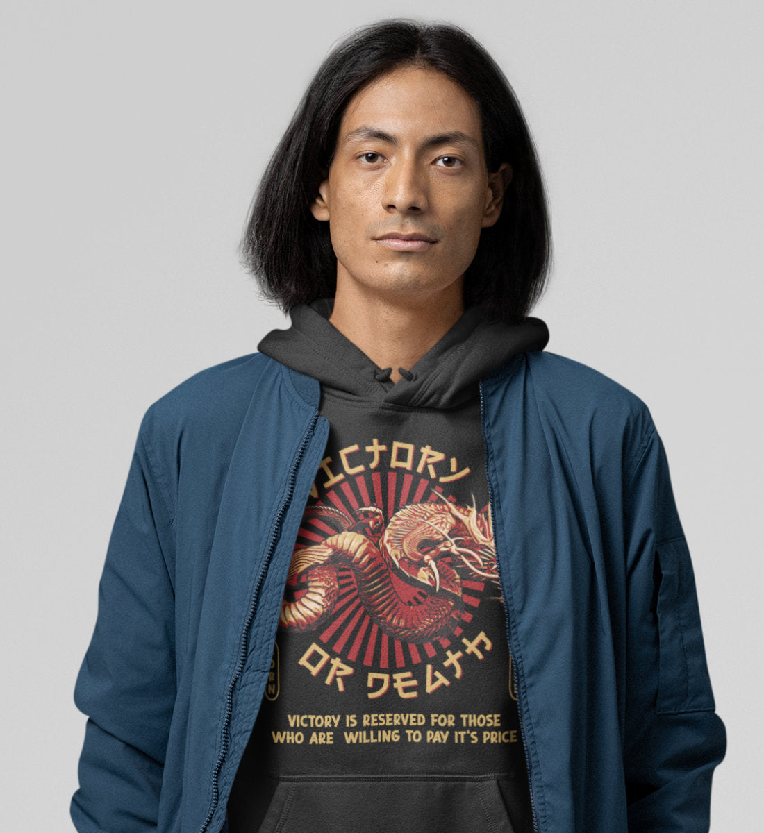 Victory Or Death - Asian Dragon  - Unisex Organic Hoodie