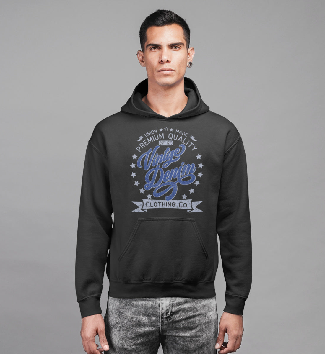 Vintage Denim Premium Product Clothing Co. Design  - Unisex Organic Hoodie