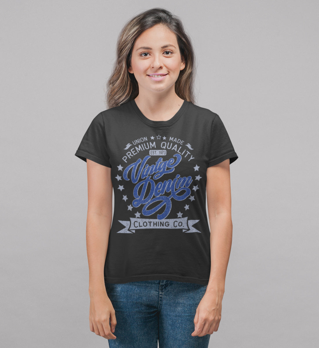 Vintage Denim Premium Product Clothing Co. Design  - Damen Premium Organic Shirt