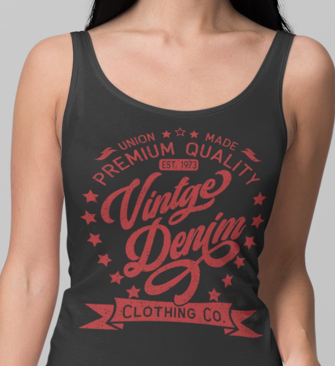 Vintage Denim Premium Product Clothing Co. Design  - Frauen Tanktop