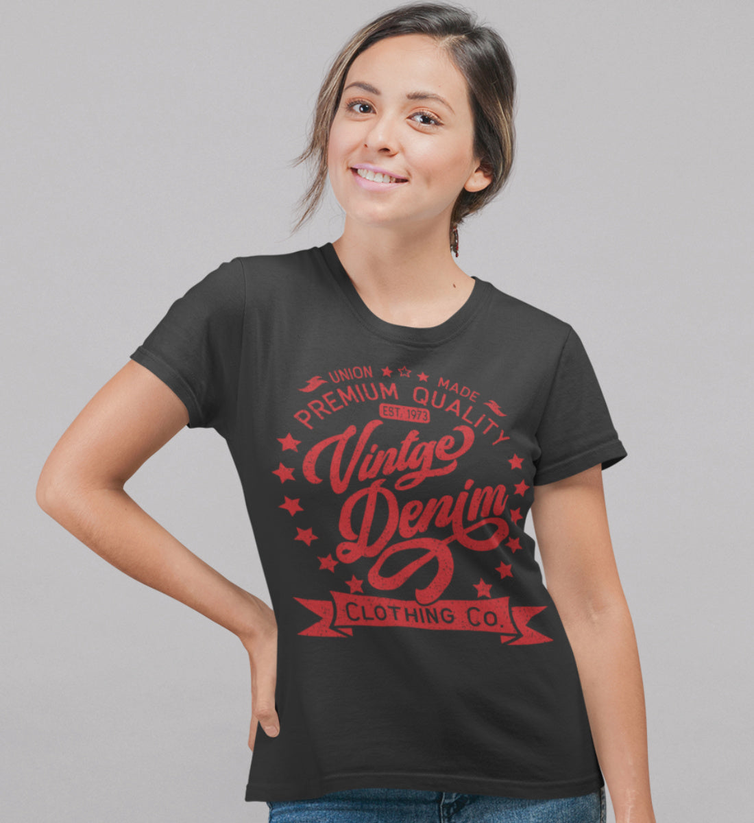 Vintage Denim Premium Product Clothing Co. Design  - Damen Premium Organic Shirt