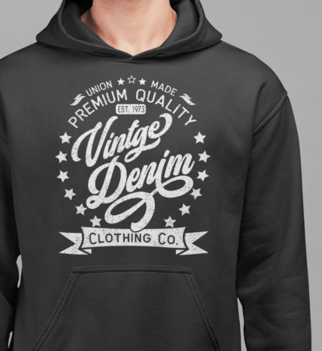 Vintage Denim Premium Product Clothing Co. Design  - Unisex Organic Hoodie