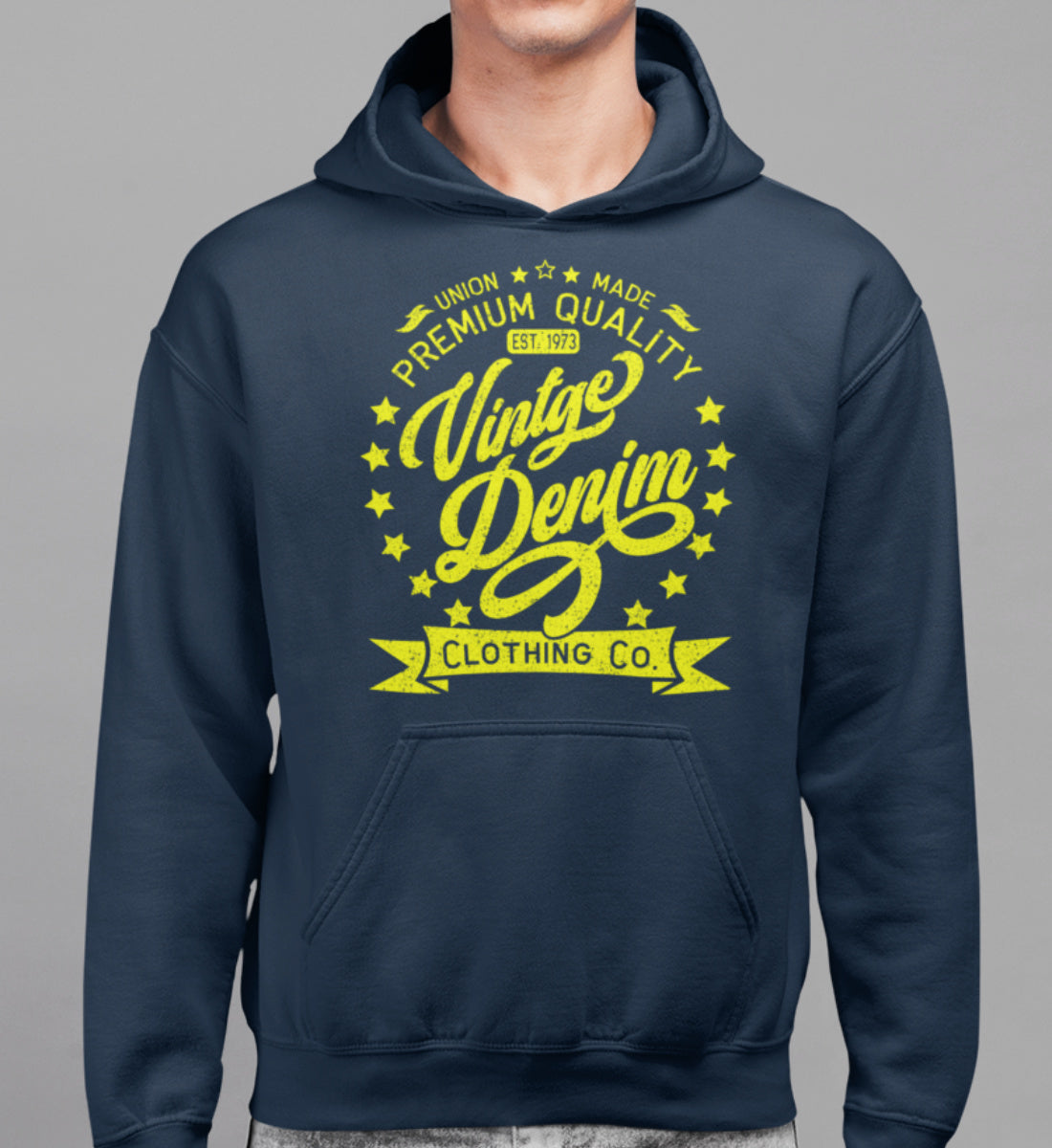 Vintage Denim Premium Product Clothing Co. Design  - Unisex Organic Hoodie