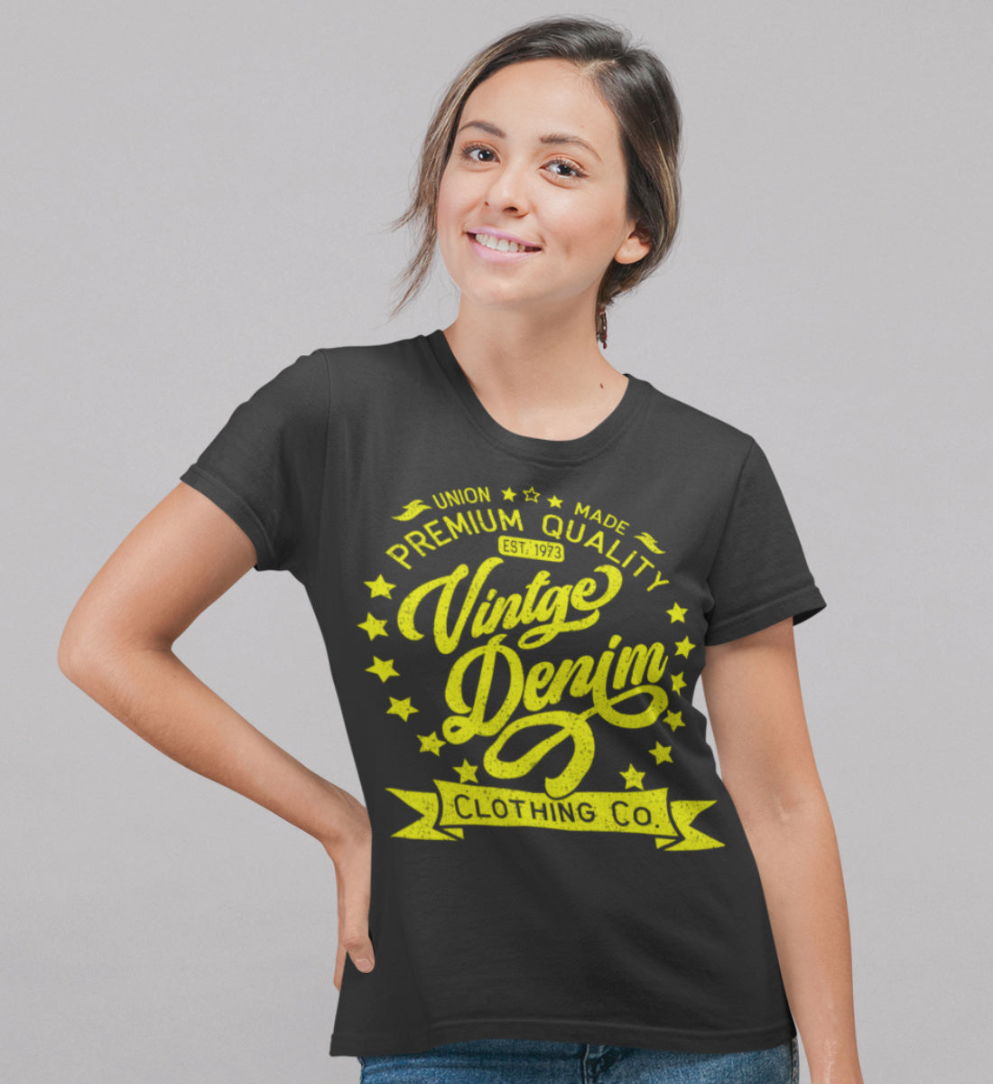 Vintage Denim Premium Product Clothing Co. Design  - Damen Premium Organic Shirt