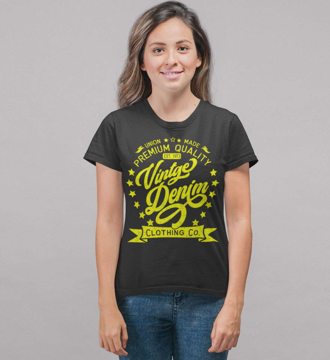 Vintage Denim Premium Product Clothing Co. Design  - Damen Premium Organic Shirt