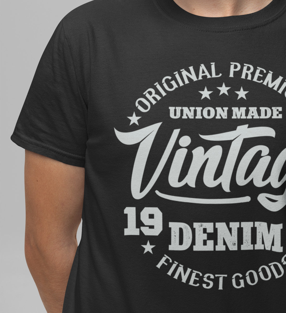 College Vintage Denim Design Original Premium Goods  - Herren Shirt