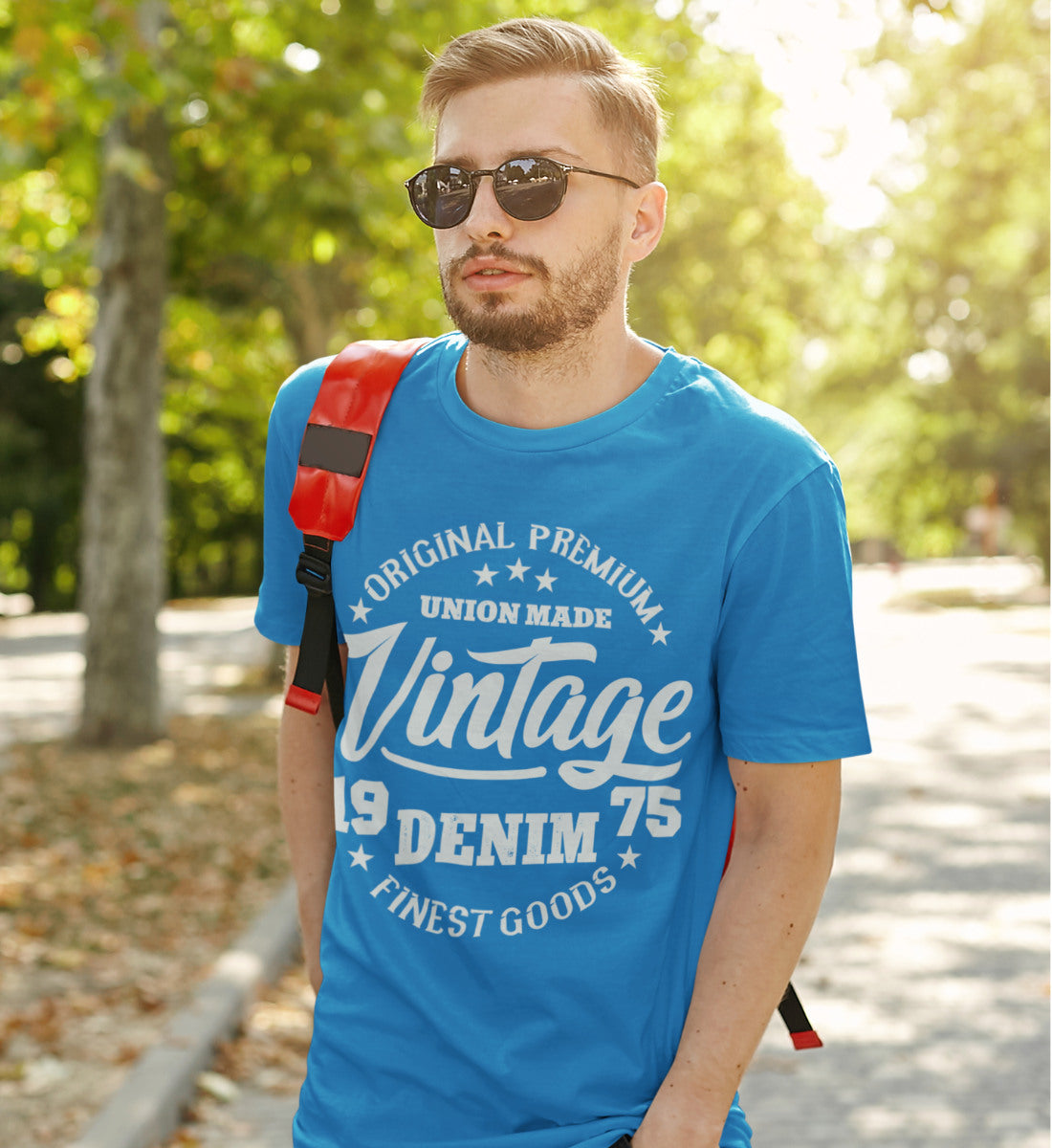 College Vintage Denim Design Original Premium Goods  - Herren Shirt