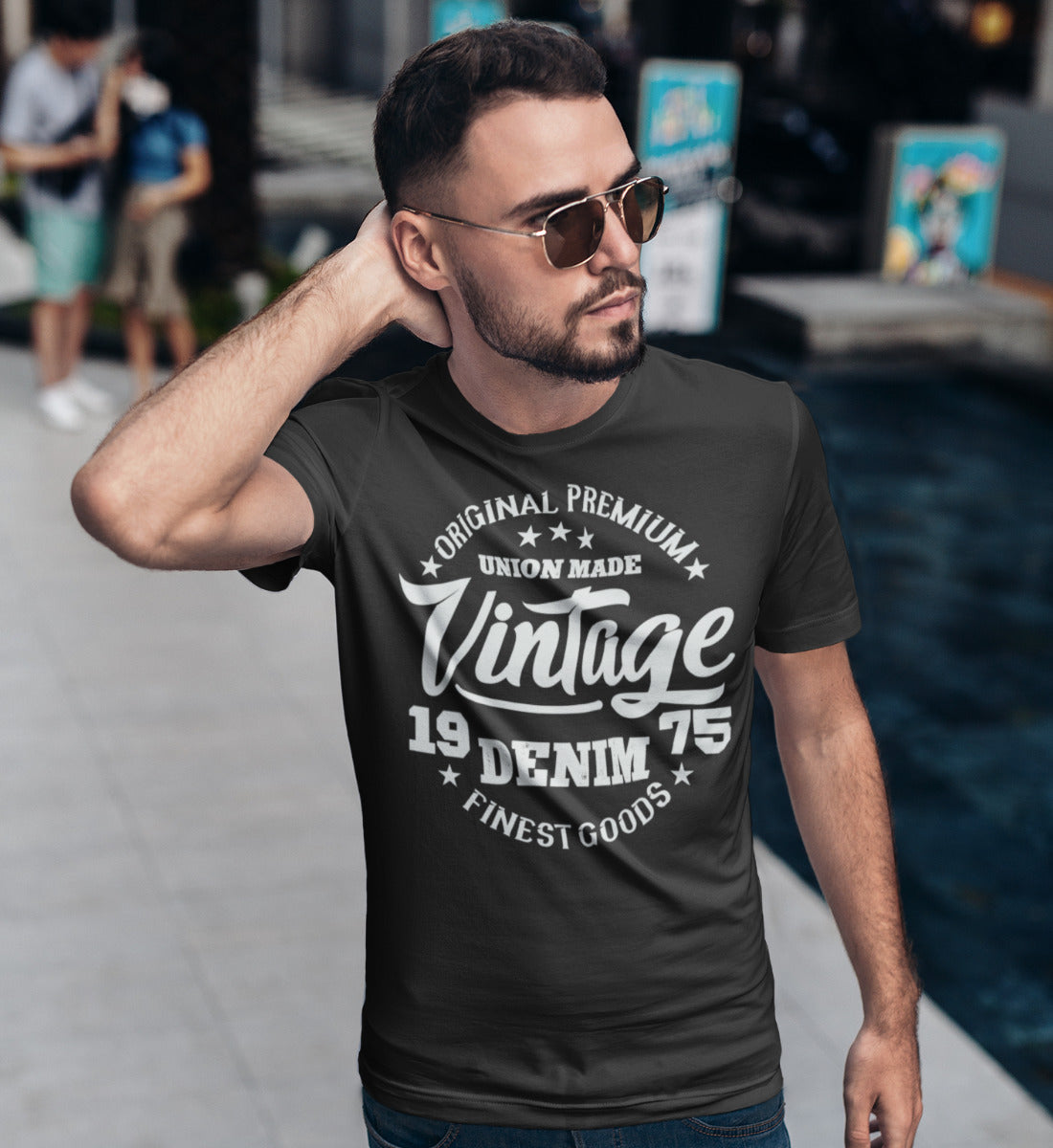 College Vintage Denim Design Original Premium Goods  - Herren Premium Organic Shirt